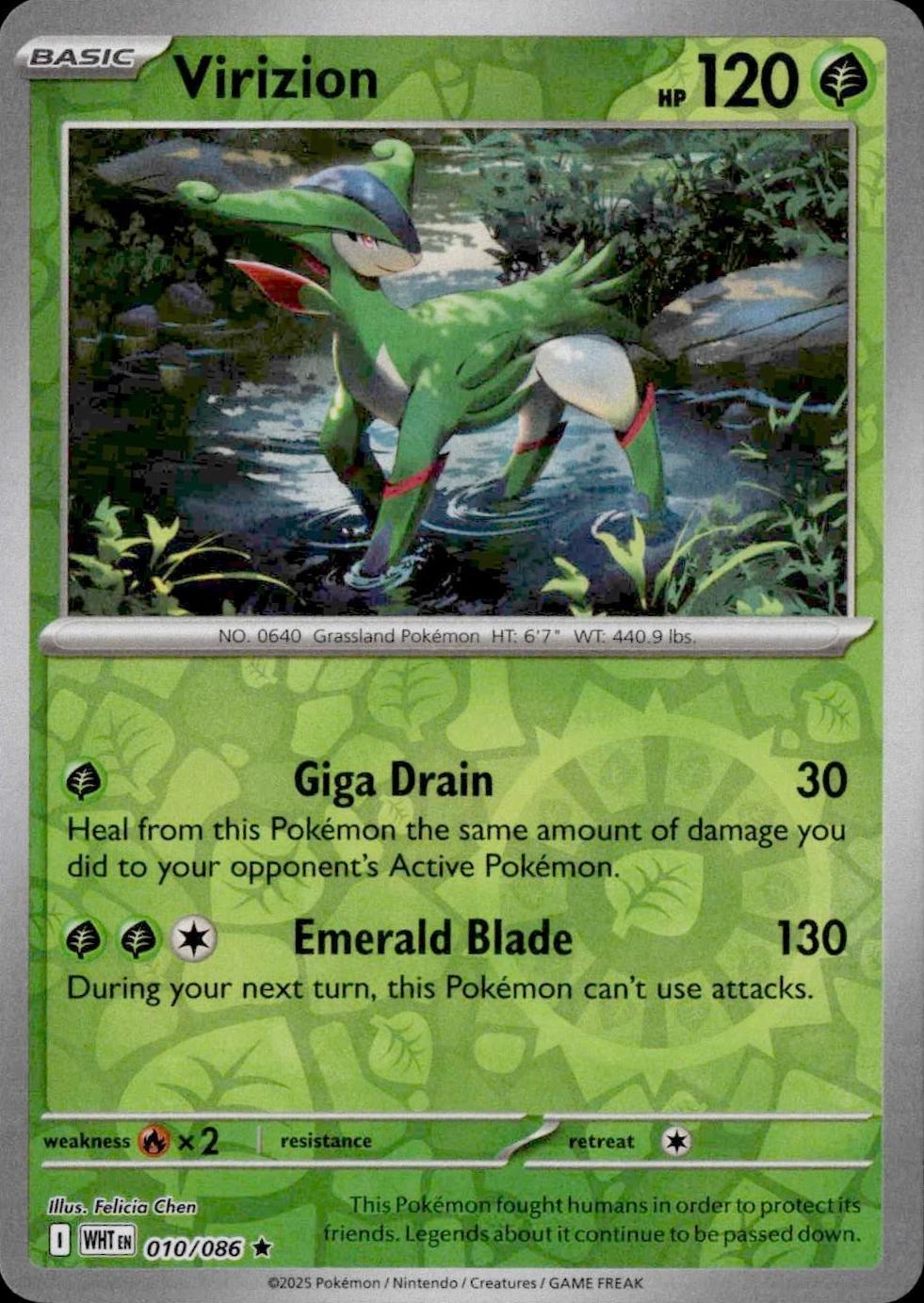 White Flare Virizion [Reverse] Pokémon card